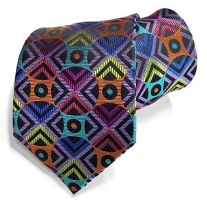 New Black Multi-color Silk Lawrence Ivey Men’s Tie